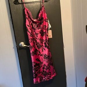 Floral Pink Slip Dress
